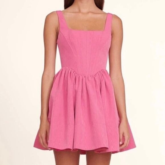 Staud Landscape Mini Dress In Lollipop Pink 8 NWT - Picture 1 of 12